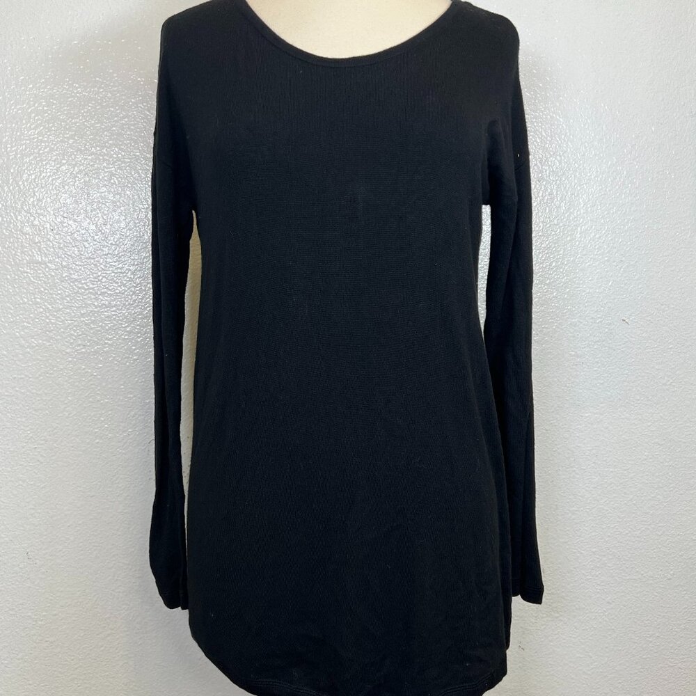 Soft Surroundings Women's‎ Margulies Sweater Black Exposed Back Zipper Size M